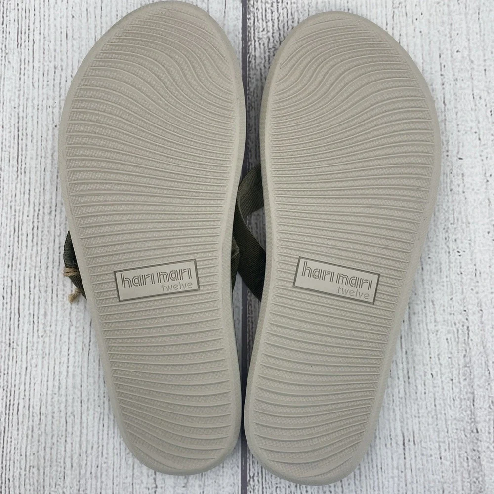 Hari Mari Flip Flop Sandals Mens 12 Dunes Forest Green Casual Slide Beach Summer